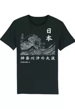 F4NT4STIC Футболка "Kanagawa Wave Japan", принт, черный