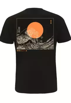 F4NT4STIC Футболка "Kanagawa Wave Japan Wave", принт, черный