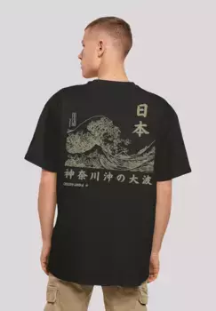 F4NT4STIC Футболка "Kanagawa Wave", принт, черный