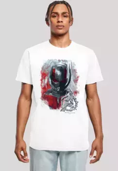 F4NT4STIC Футболка "Marvel Avengers Endgame Ant-Man Brushed", мужская, премиальный товар, стандартный крой, базовая модель, логотип, белый