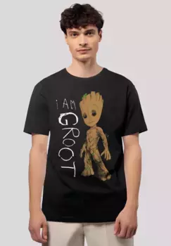 F4NT4STIC Футболка "Marvel Guardians of the Galaxy I am Groot", премиум качество, черный
