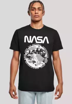 F4NT4STIC Футболка "NASA Planet Earth", мужская, премиум-мерч, стандартного кроя, базовая, с принтом, черный