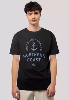 F4NT4STIC Футболка "Nordsee Knut & Jan Hamburg", премиум качество, черный
