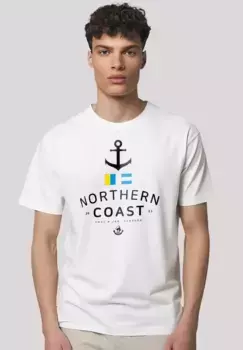 F4NT4STIC Футболка "North Sea Flags Knut & Jan Hamburg", премиум качество, белый