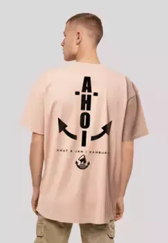 F4NT4STIC Футболка "Оверсайз" Ahoi Anker Knut & Jan Hamburg ", принт, цвет Amber