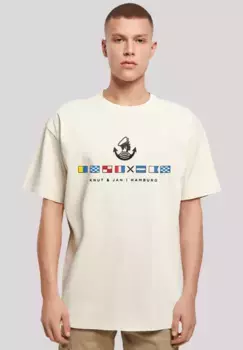 F4NT4STIC Футболка "Оверсайз-футболка Sailing Flags Knut & Jan Hamburg", принт, цвет Sand