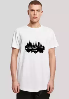 F4NT4STIC Футболка "PARIS SKYLINE LONG TEE", принт, белый