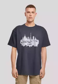 F4NT4STIC Футболка "PARIS SKYLINE OVERSIZE TEE", принт, цвет морской волны