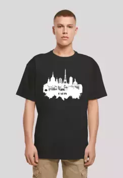 F4NT4STIC Футболка "PARIS SKYLINE OVERSIZE TEE", принт, черный