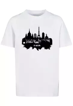 F4NT4STIC Футболка "PARIS SKYLINE TEE UNISEX", принт, белый