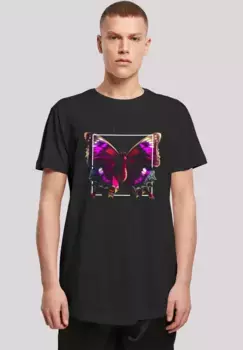 F4NT4STIC Футболка "Pink Butterfly LONG TEE", принт, черный