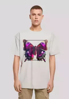 F4NT4STIC Футболка "Pink Butterfly OVERSIZE TEE", принт, цвет Lightasphalt