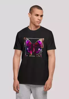 F4NT4STIC Футболка "Pink Butterfly TEE UNISEX", принт, черный