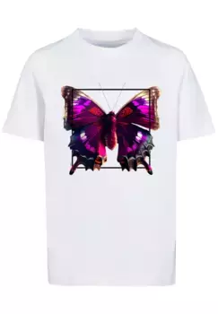 F4NT4STIC Футболка "Pink Butterfly TEE UNISEX", принт, белый