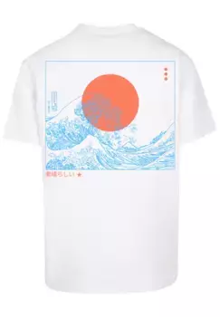 F4NT4STIC Футболка "PLUS SIZE Kanagawa Wave", принт, белый