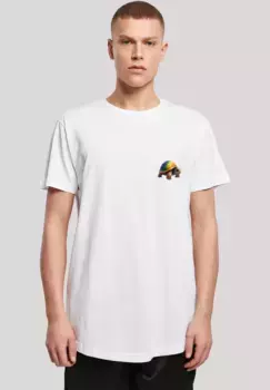 F4NT4STIC Футболка "Rainbow Turtle LONG TEE", принт, белый