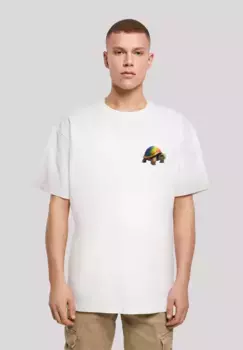 F4NT4STIC Футболка "Rainbow Turtle OVERSIZE TEE", принт, белый
