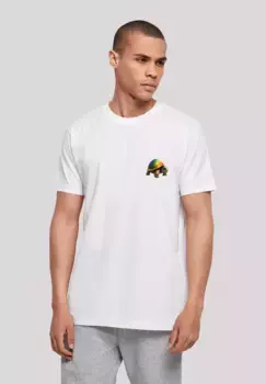 F4NT4STIC Футболка "Rainbow Turtle TEE UNISEX", принт, белый