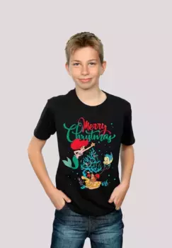 F4NT4STIC Футболка "Рождество Русалочки", принт, черный