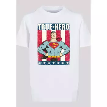 F4NT4STIC Футболка с коротким рукавом «F4NT4STIC Kids Superman True Hero с детской базовой футболкой», белый
