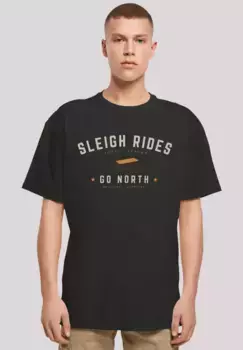 F4NT4STIC Футболка "Sleigh Riding Christmas Christmas", Рождество, подарок, логотип, черный