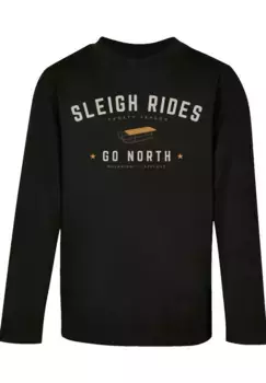 F4NT4STIC Футболка "Sleigh Riding Christmas Christmas", Рождество, подарок, логотип, черный
