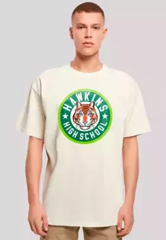 F4NT4STIC Футболка "Stranger Things Hawkins Tiger Circle", премиум качество, цвет Sand