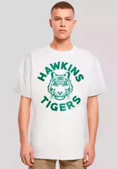 F4NT4STIC Футболка "Stranger Things Hawkins Tigers", премиум качество, белый