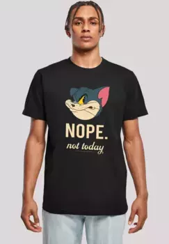 F4NT4STIC Футболка "Tom and Jerry Nope Not Today", мужская, премиум-мерч, стандартного кроя, базовая, с принтом, черный