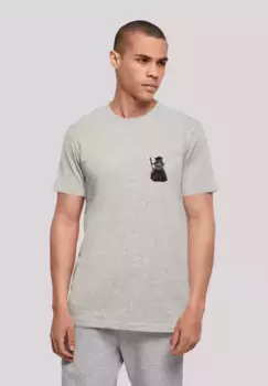 F4NT4STIC Футболка "Wizard Cat TEE UNISEX", принт, серый