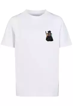 F4NT4STIC Футболка "Wizard Cat UNISEX TEE", принт, белый