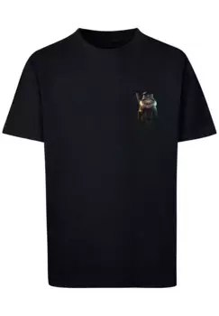 F4NT4STIC Футболка "Wizard Cat UNISEX TEE", принт, черный