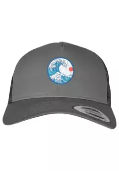F4NT4STIC Кепка "Retro Trucker Cap Kanagawa", принт, цвет Charcoal