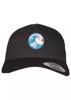 F4NT4STIC Кепка "Retro Trucker Cap Kanagawa", принт, черный