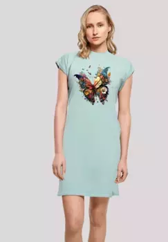 F4NT4STIC Платье-рубашка "Butterfly Colorful", принт, мятный