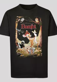 F4NT4STIC Рубашка с коротким рукавом "F4NT4STIC Kids Bambi Retro Poster -BLK с детской базовой футболкой", черный