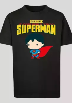 F4NT4STIC Рубашка с коротким рукавом "F4NT4STIC Kids Superman My Dad Is My Hero с детской базовой футболкой", черный