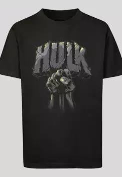 F4NT4STIC Рубашка с коротким рукавом "F4NT4STIC Kids Marvel Hulk Punch Logo -BLK с детской базовой футболкой", черный