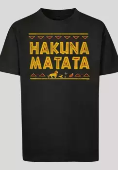 F4NT4STIC Рубашка с коротким рукавом "F4NT4STIC Kids The Lion King Hakuna Matata с детской базовой футболкой", черный