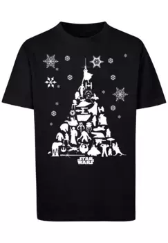 F4NT4STIC Рубашка с коротким рукавом "F4NT4STIC Kids Star Wars Christmas Tree with Kids Basic Tee", черный