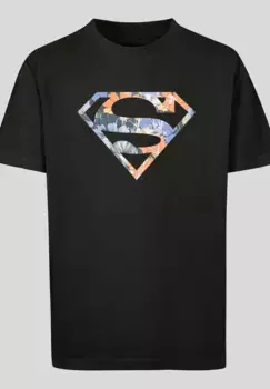 F4NT4STIC Рубашка с коротким рукавом "F4NT4STIC Kids Superman Floral Logo 2 с детской базовой футболкой", черный