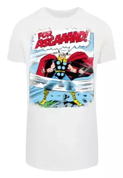 F4NT4STIC Рубашка с коротким рукавом "F4NT4STIC Мужская Marvel Thor Asgard с фигурной длинной футболкой", белый