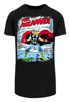 F4NT4STIC Рубашка с коротким рукавом "F4NT4STIC Мужская Marvel Thor Asgard с фигурной длинной футболкой", черный