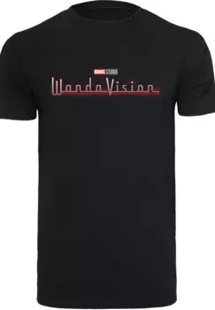 F4NT4STIC Рубашка с коротким рукавом "F4NT4STIC Мужская футболка с логотипом Marvel WandaVision и круглым вырезом", черный