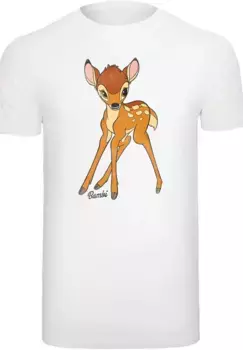 F4NT4STIC рубашка с короткими рукавами "F4NT4STIC Мужская Disney Bambi-Classic с футболкой с круглым вырезом", белый
