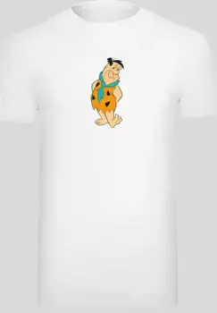 F4NT4STIC рубашка с короткими рукавами "F4NT4STIC Мужская футболка Fred Flintstone Kick с круглым вырезом", белый