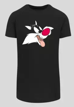 F4NT4STIC рубашка с короткими рукавами "F4NT4STIC Мужская Looney Tunes Sylvester с фигурной длинной футболкой", черный