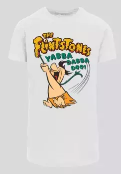 F4NT4STIC рубашка с короткими рукавами "F4NT4STIC Мужская Fred Yabba Dabba Doo -WHT с фигурной длинной футболкой", белый