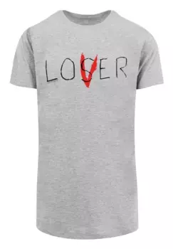 F4NT4STIC рубашка с короткими рукавами "F4NT4STIC Мужская IT Loser Lover and IT 2017 с фигурной длинной футболкой", серый