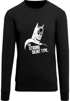 F4NT4STIC свитер с круглым вырезом "F4NT4STIC мужская толстовка Batman Strong Silent with Light Crew", черный